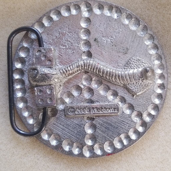 Mobtown Peace Sign Belt Buckle 2006 Red and Silver - Picture 4 of 7